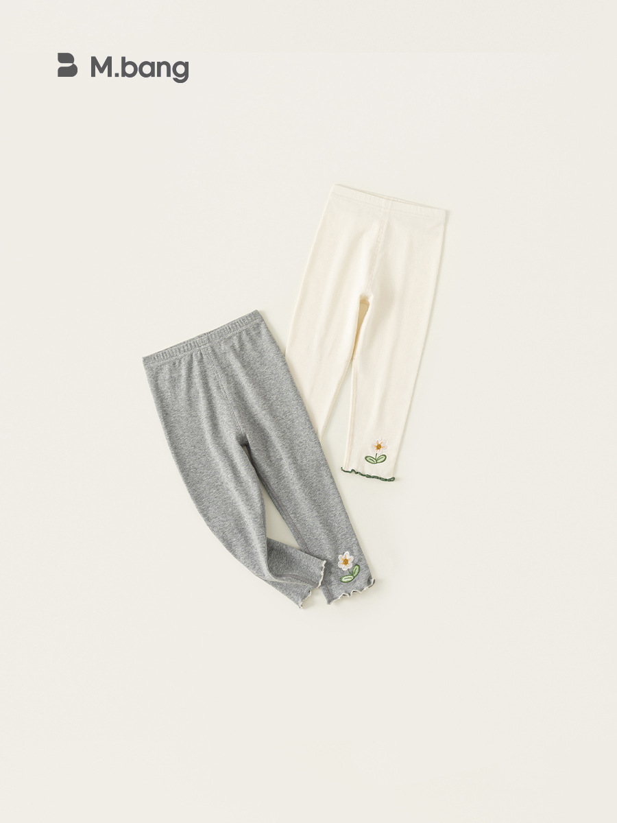 Youbao ropa para niños niñas flores bordadas leggings primavera nuevos pantalones para bebés femeninos pantalones para niños de estilo occidental