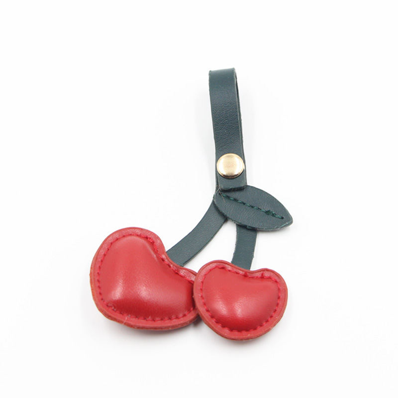 Koorol piel fruta cereza piel bola llavero creativo felpa bolsa colgante imitación Rex conejo piel bola accesorios