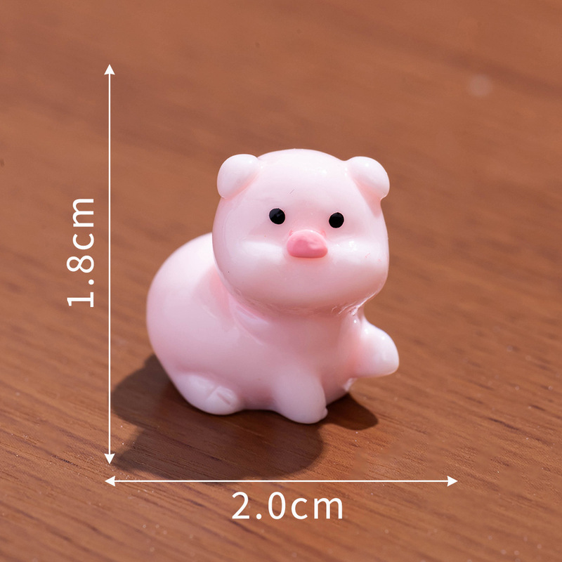 微景观摆件可爱夜光小猪公仔diy装饰品盲袋配件桌面汽车载小摆件|undefined