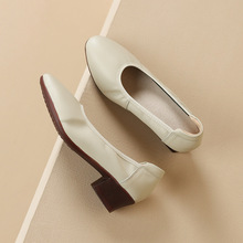 头层牛皮女鞋新款真皮软底上班工作鞋空姐职业黑色舒适皮鞋单鞋