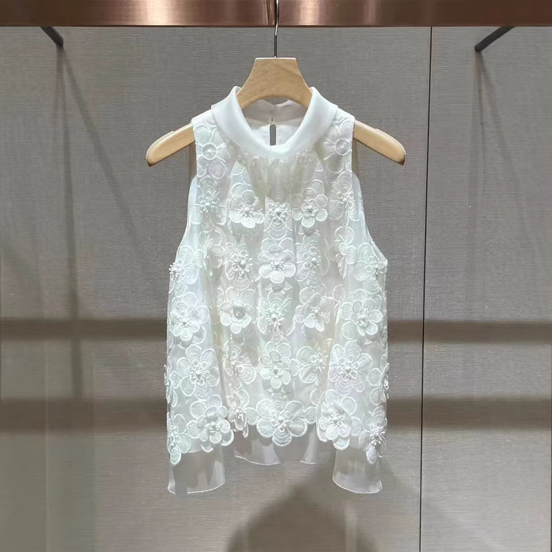 Shenzhen Nanyou High-End Women's French Romantic Sleeveless Top 2026 Spring Light Luxury Age-Reducing Unique Chic Blouse