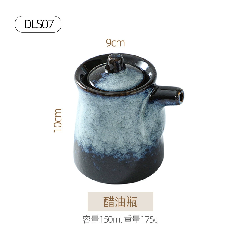 Ceramic tableware set, Japanese retro marble glaze, premium light-luxury design