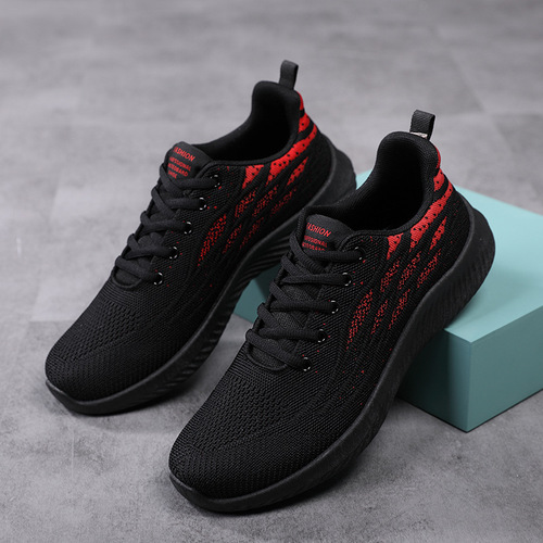 Men's Summer Breathable Flyknit Mesh Sports Shoes, Versatile Fashion Trend Soft Sole Lightweight Dad Shoes