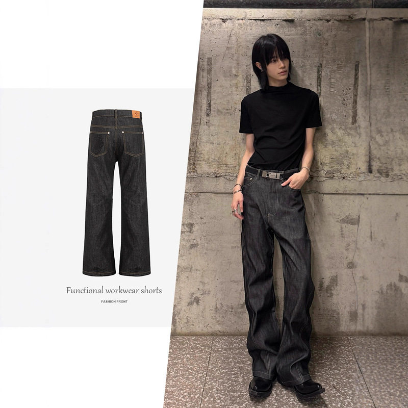 【Csmy】Echoforge Original Cowhide 13oz Scimitar Flared Jeans Commuter Magic Pants Embroidered Trousers