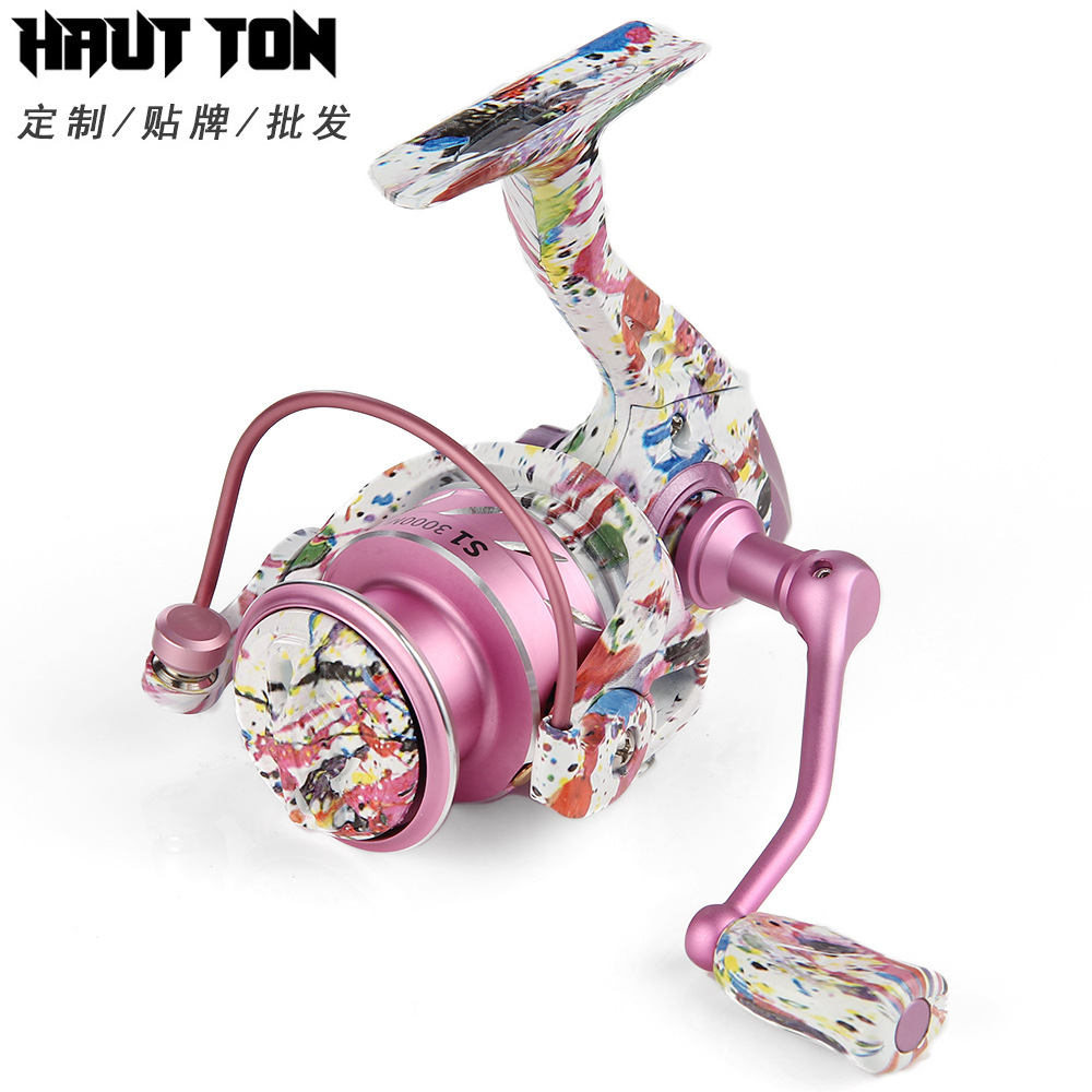 Haodun Weiwu Luya rueca venta al por mayor 5,2: 1 relación de velocidad graffiti tiro largo rueda de pesca caña de pescar rueda 2024 Nuevo