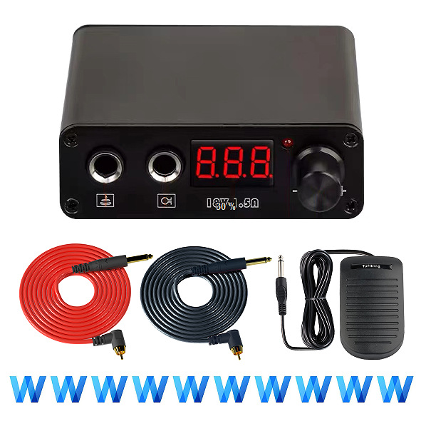 Fuente de alimentación para tatuajes Tuffking 1.5A, voltaje estable, corriente completa, múltiples velocidades, pantalla LCD, fuente de alimentación para tatuajes transfronteriza.