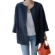 South Korea chic2024 Summer New Simple Loose Comfortable Thin Round Neck Seven-Sleeve Short Coat for Women
