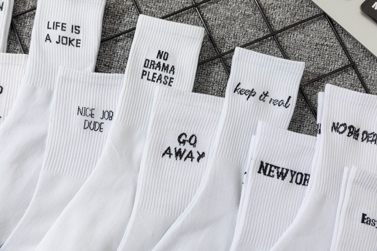 Unisex Casual Sports Letter Cotton Crew Socks A Pair display picture 2