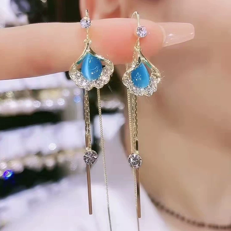 Earrings, stone inlay from pearl, high-quality style, silver 925 sample, 2022 collection
