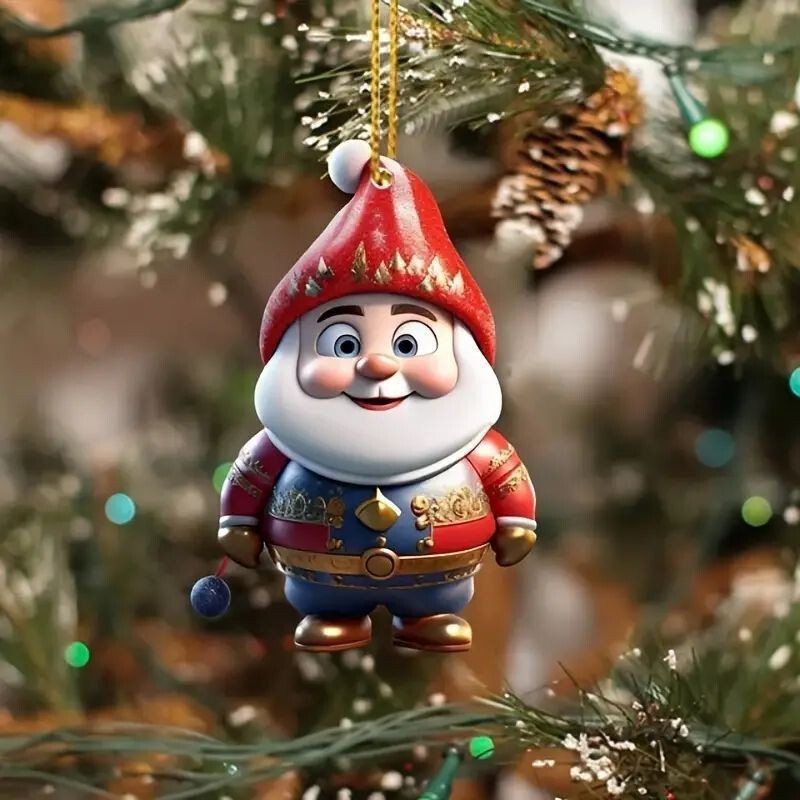 国境を越えたクリスマスで人気の新作アクリル製平面漫画キャラクターカップルシリーズクリスマスツリー飾りペンダント|undefined