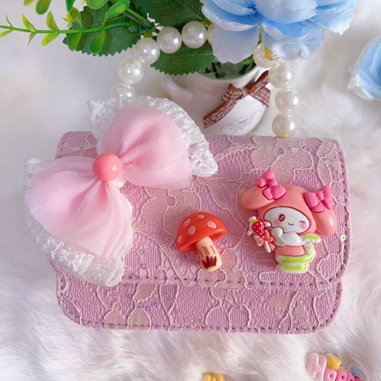 Bagos de hombro para niños primavera y verano frescos bolsos de perlas para niñas Aisha pequeña princesa bolsos de mochila de estilo extranjero