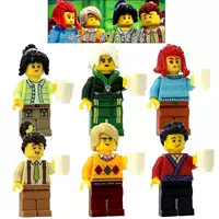 Набор одежды для минифигур (AIP) в стиле Ninjago, 6 персонажей, печатные торс и ноги