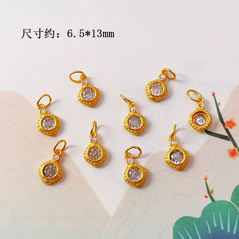 DIY Accessories S925 Silver Gold-Plated Small Drop Necklace Pendant Bracelet Charm Bead Spacer Loose Beads Jewelry Materials