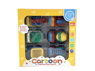 Foreign trade children cartoon pull back engineering vehicle boys and girls mini cartoon car toy engineering vehicle suit wholesale