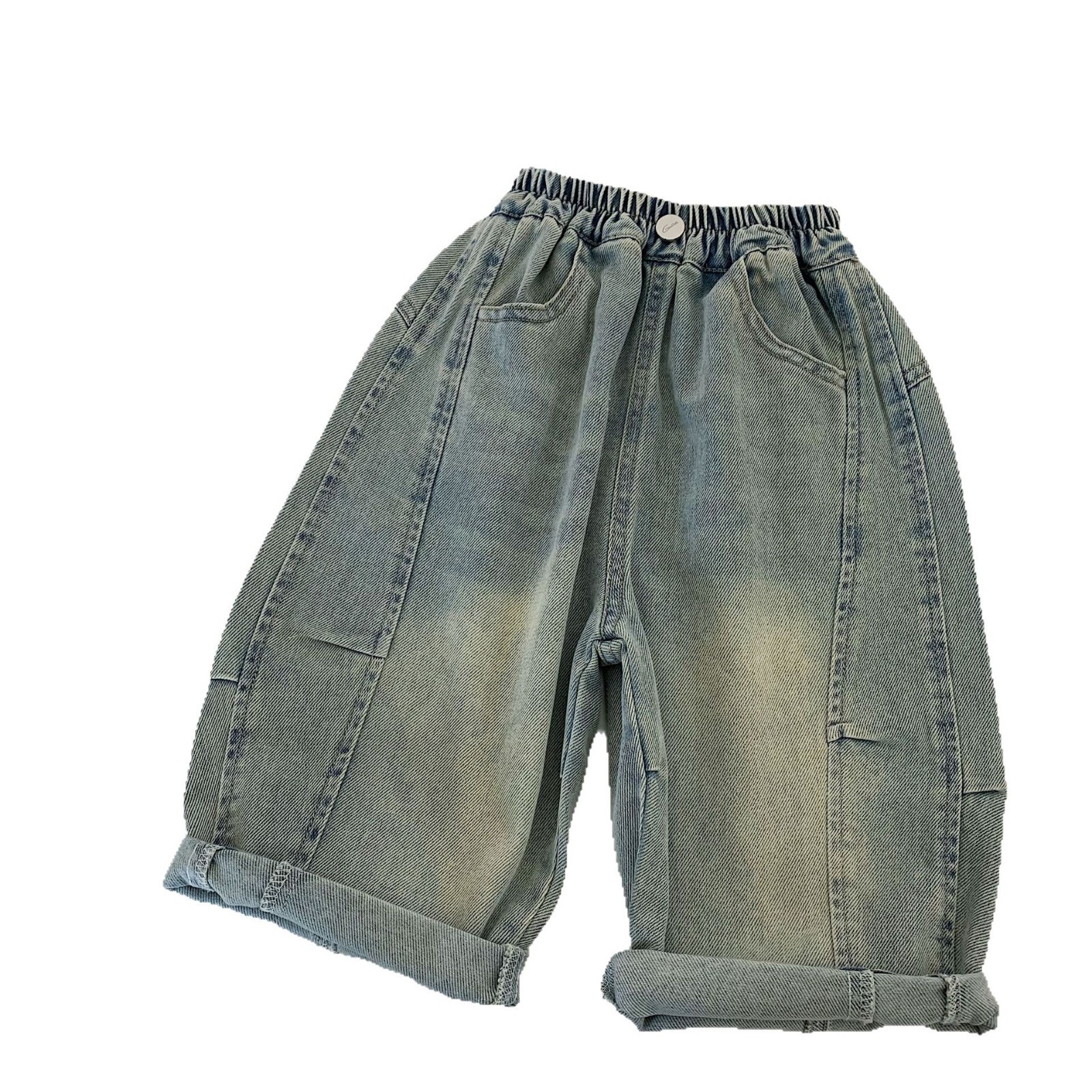 Jeans infantiles Mai Bao2025 primavera coreana pantalones rectos para hombres y mujeres, niños nuevos pantalones casuales para niños pequeños y medianos