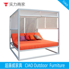 户外躺床庭院酒店别墅泳池沙滩躺床双人防晒躺椅特斯林网布躺床