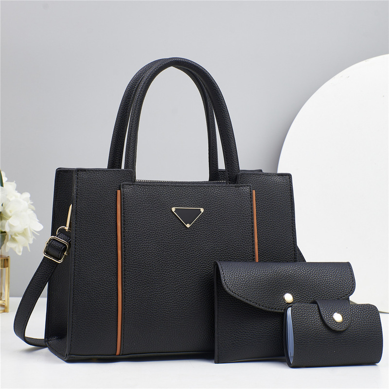 New high-value stitching three-piece bag light luxury handbag fashion large-capacity shoulder bag cross-border women's bag