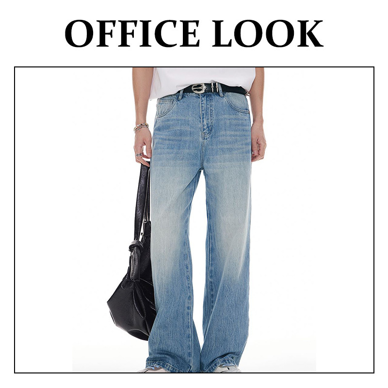 American Retro High Street Summer Loose Slimming High-End Trendy Brand Cool Street Jeans