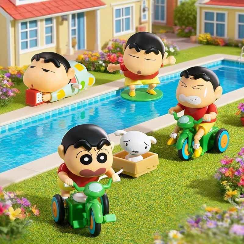Самая продаваемая серия Little Red Book Crayon Shin-chan Dynamic Life Series, слепая коробка, мультяшные анимационные настольные украшения