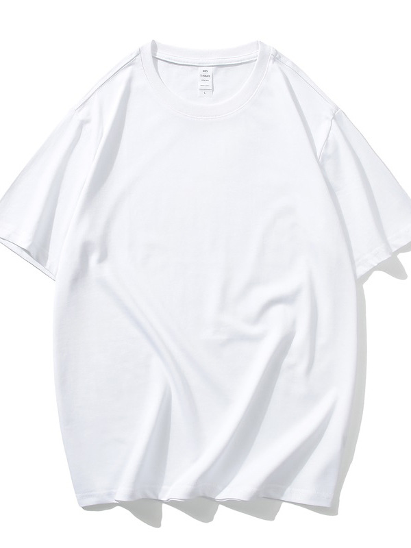 Venta directa de algodón puro cuello redondo camiseta en blanco camisa publicitaria cultural ropa de clase ropa de actividad grupal para imprimir imagen LOGO