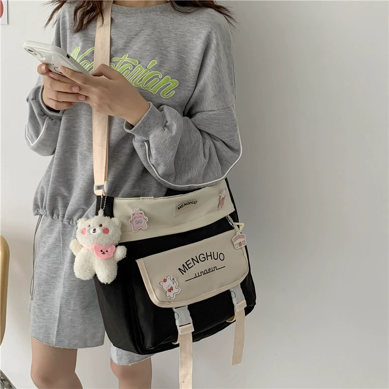 Backpack, capacious shoulder bag, for secondary school, Korean style