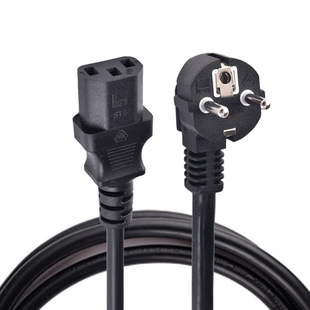 European-Style Three-Prong Power Cord with a Suffix, European Standard Computer Host Plug, French-Style Three-Prong Power Cord with a Suffix