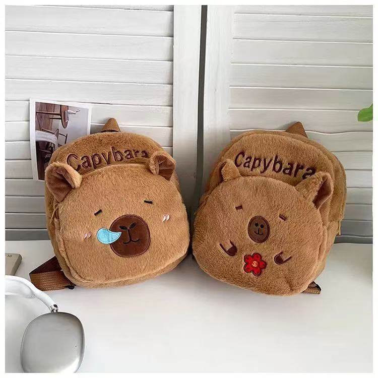 Japanese-style Katto Capibara children's schoolbags, plush toys, backpacks, cute dolls, claw machine figurines, gifts undefined