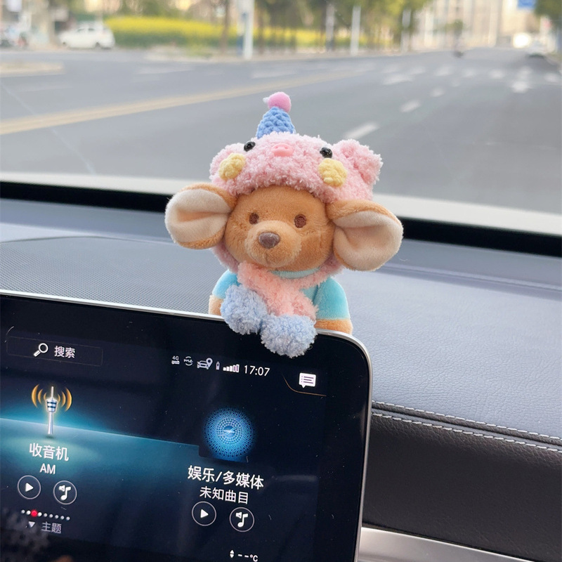 インターネット有名人漫画バックミラースクリーン装飾品クリエイティブかわいい子犬センターコンソール車の装飾インテリアアクセサリー女神|undefined