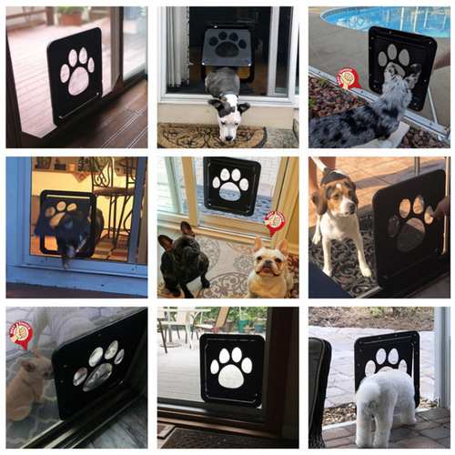 New Small Pet Window Screen Door for Dogs, Paw Print Anti-Bite Screen Door for Small Dogs and Cats, Pet Door for Cats and Dogs