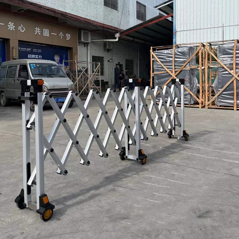 Customized Manual Folding School Kindergarten Telescopic Gate Courtyard Gate High-Speed Roadblock Mobile Guardrail Construction Cross-Border