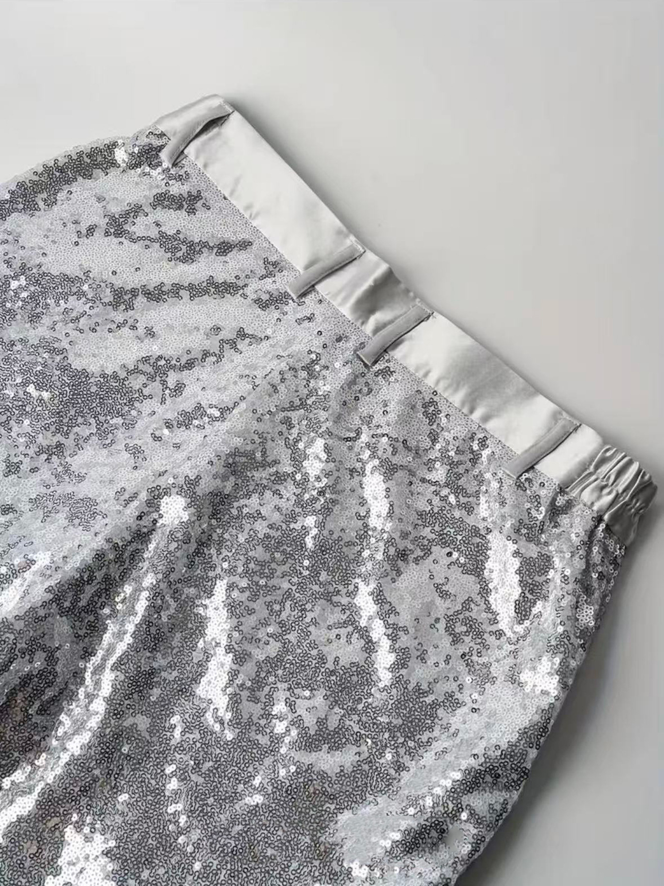 Slim Fit Sequin Suit Trousers For Men Sparkling Party Pants_voghion.com