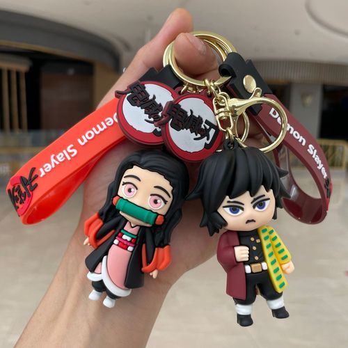 Ghost Slayers Kimetsu Keychain Car Keychain Cartoon Anime Figure School Bag Charm Arcade Prize Small Gift Wholesale