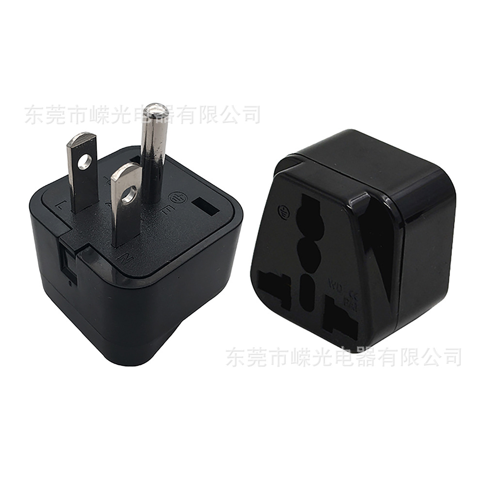 WD-5美标转多孔插座加拿大台湾美规转换头美式插头转换器3脚插头