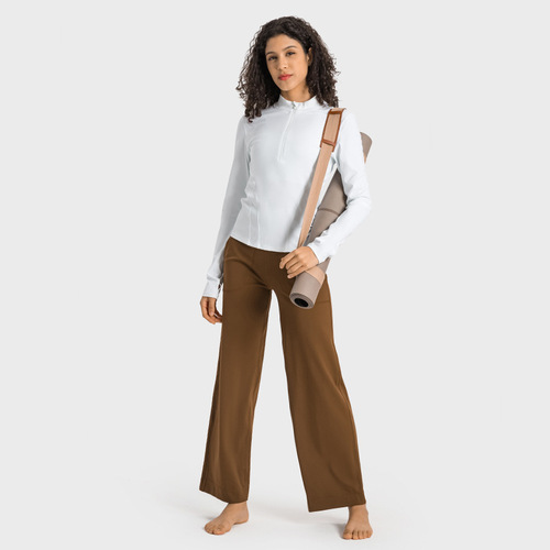 Evrlue new product double 6 zero-sense waist drawstring wide-leg pants with large pockets and versatile fitness sports pants for women