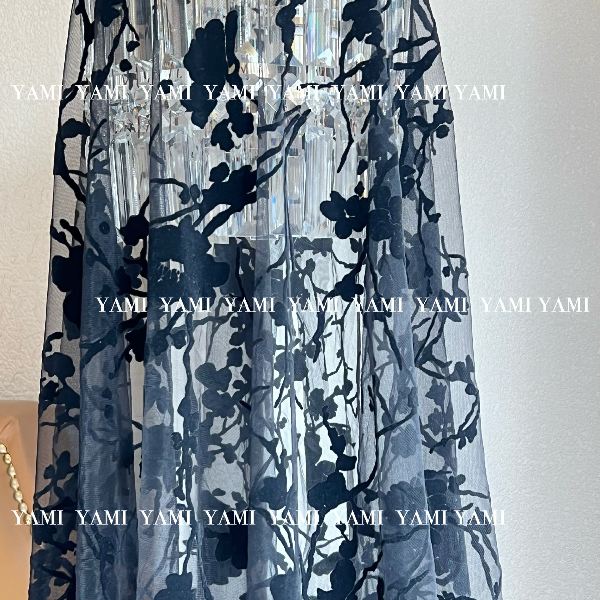 Flocado Plum tela de malla suizo neto americano flocado hanfu paño decorativo DIY niños LOLITA hilo suave