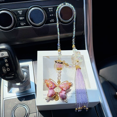 Car hanging Crystal Bead Car Hanging Ornament - purple-air-comes-from-the-east