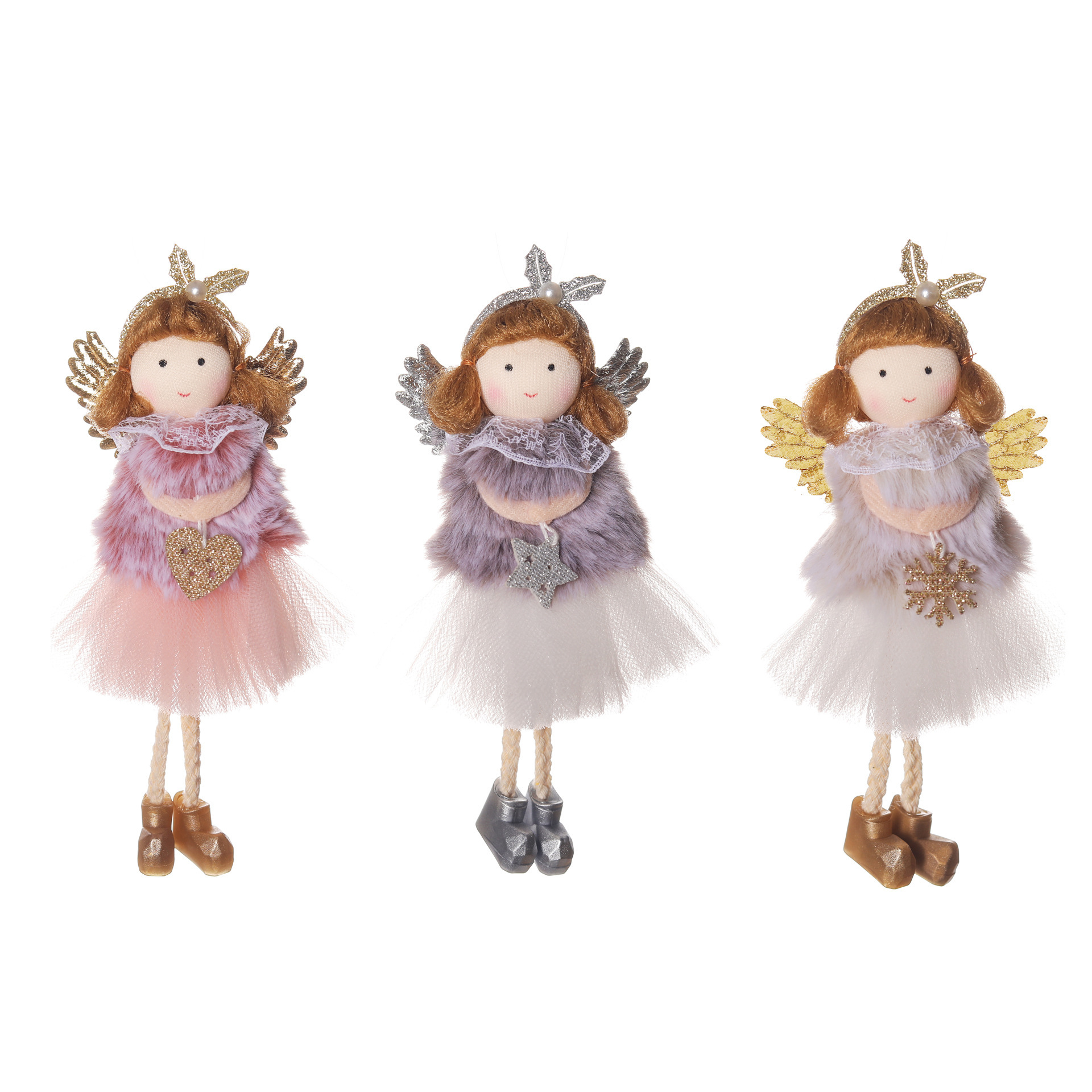 New decorations cute plush headband angel home decoration Christmas tree pendant_voghion.com