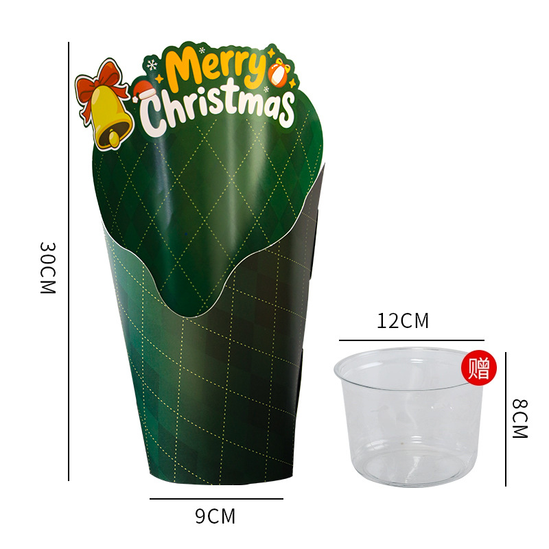 Caja redonda de Navidad de siete colores con taza impermeable caja de origami de Navidad embalaje de flores flores flores flores