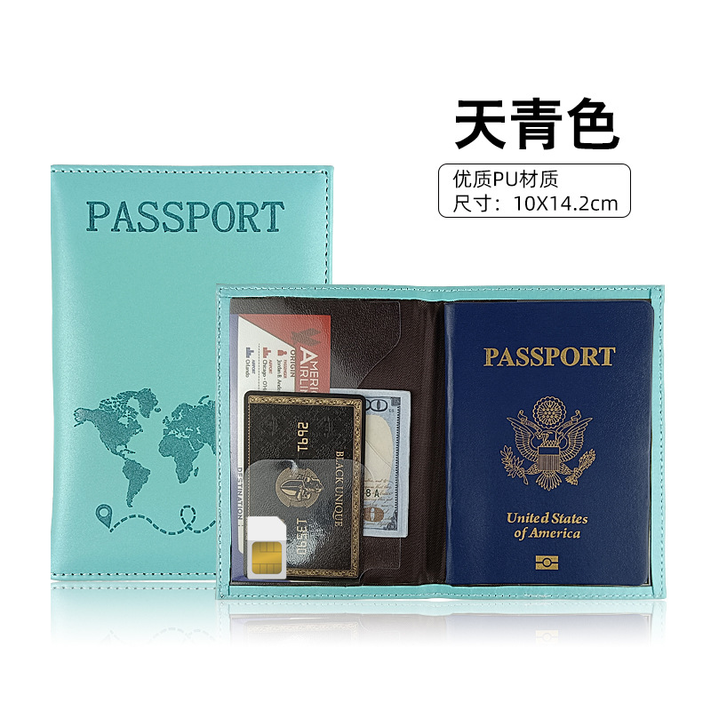 Funda protectora de pasaporte de cuero de 11 colores de punto transfronterizo PU Cubierta de pasaporte que cambia de color de piel Bolsa de pasaporte de certificado