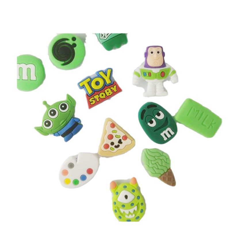 Buzz Lightyear Crocs Slippers Buckle Shoes Flower decorations Cartoon Cute diy accessories Accessories Three-Eyed Monster