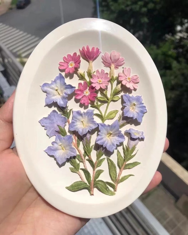 新しいかわいいアロマの花の石膏3d立体浮彫画の置物のミニカラーの絵の落書きの置物|undefined