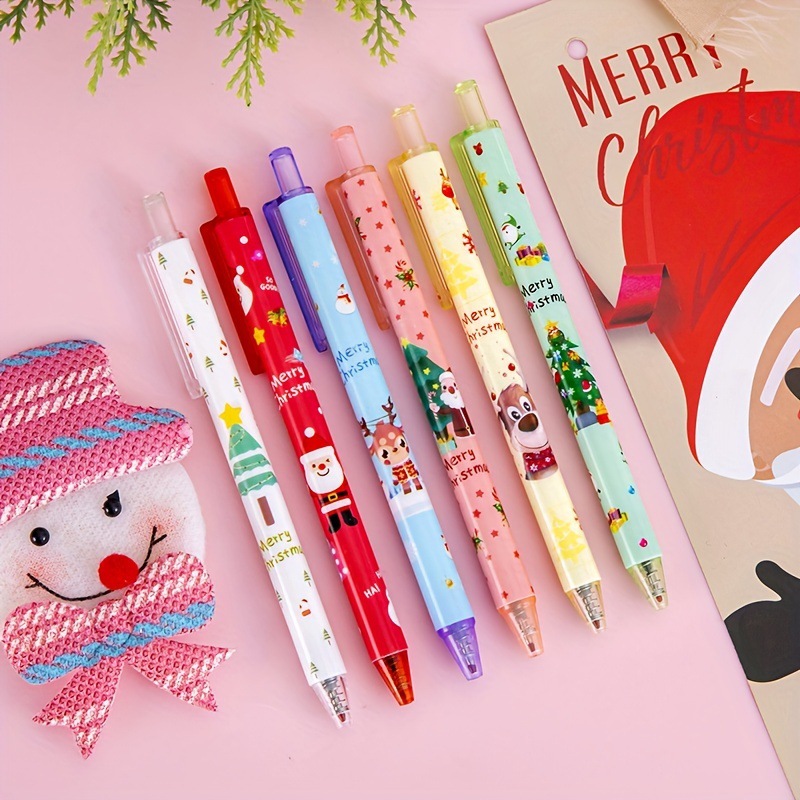 Nuevo bolígrafo de pulsación de Navidad adorable bolígrafo de escritorio de estudiantes de Navidad regalos de escritorio bolígrafo de firma