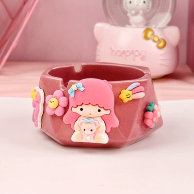 Celebrity Cute Girl, Car ashtray - gemini-girl-ceramic-ashtray