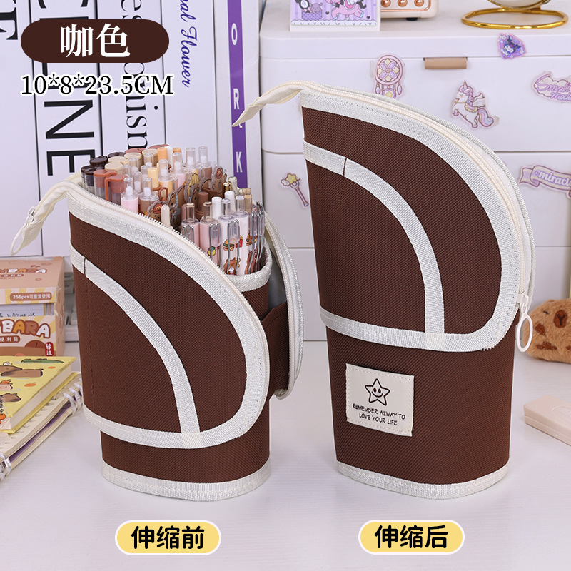 Nuevo producto transfronterizo estuche para lápices retráctiles multifuncional, portalápices, estuche para lápices de gran capacidad, caja de papelería de diseño de nicho para estudiantes de primaria y secundaria