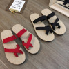 direct deal 2022 summer man Cotton and hemp Herringbone slipper Seaside on vacation comfortable Flax sandals  wholesale