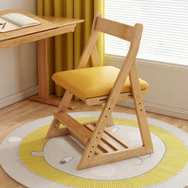 儿童学习椅实木可升降调节简易座椅家用简约餐桌椅小学生书桌椅子