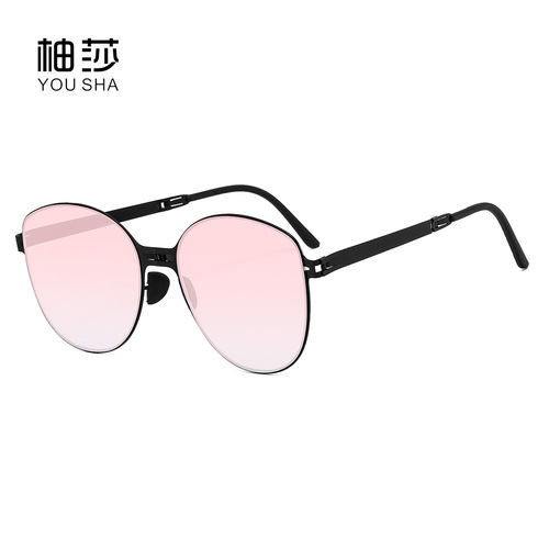 Folding sunglasses, gradient sun protection, UV protection, portable outdoor travel shooting sunshade glasses, large frame sunglasses