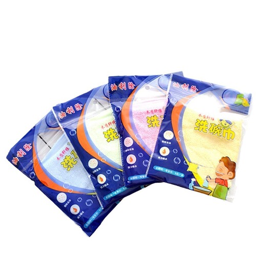 Wholesale oil removal dish towel thickened genuine wood fiber kitchen rag non-stick oil dish cloth cleaning scouring pad