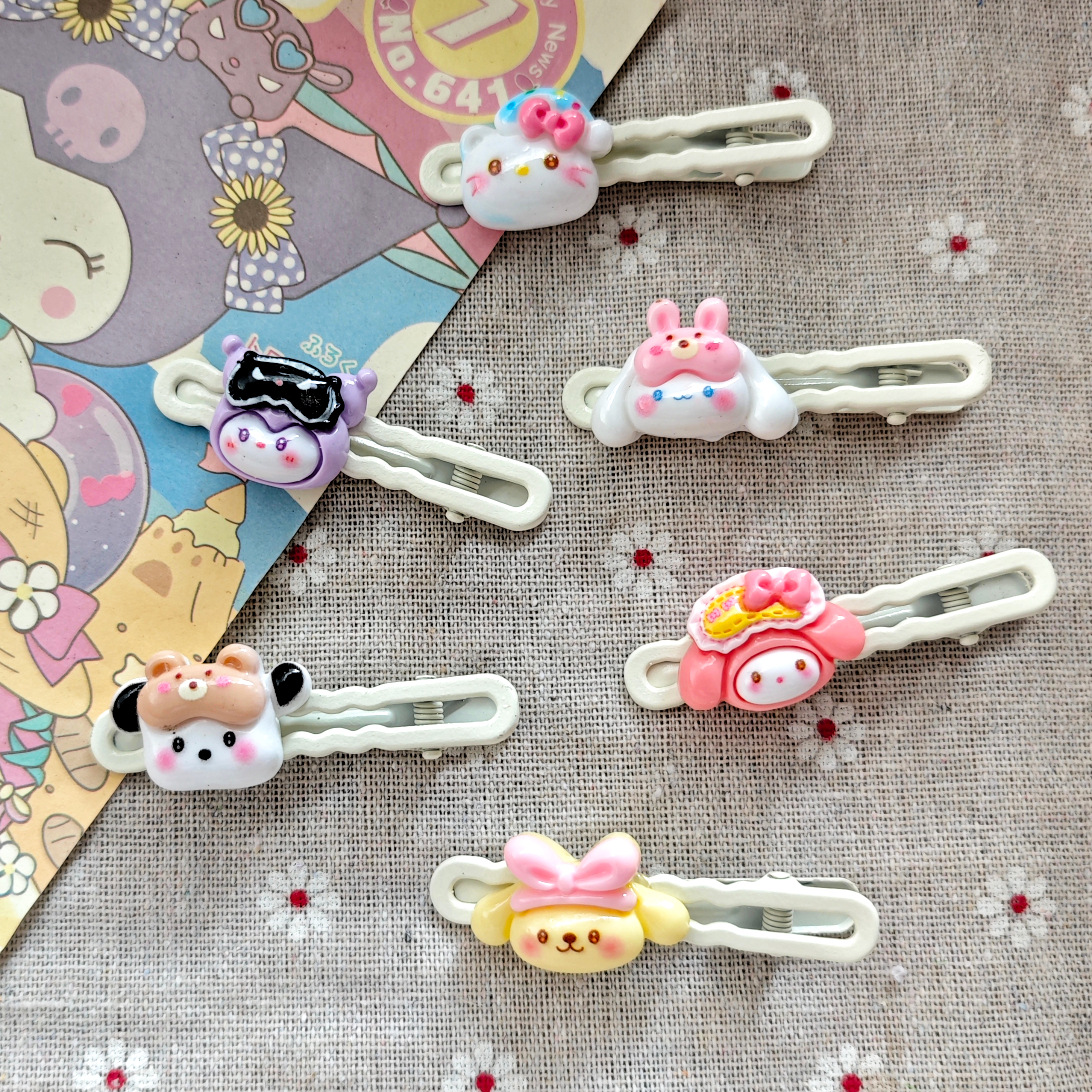 Cartoon Cute Blindfold Sanrio Hair Clip Duckbill Sweet Ins Heart Side Girl Clip Broken Hair Bangs Wave Clip Hair