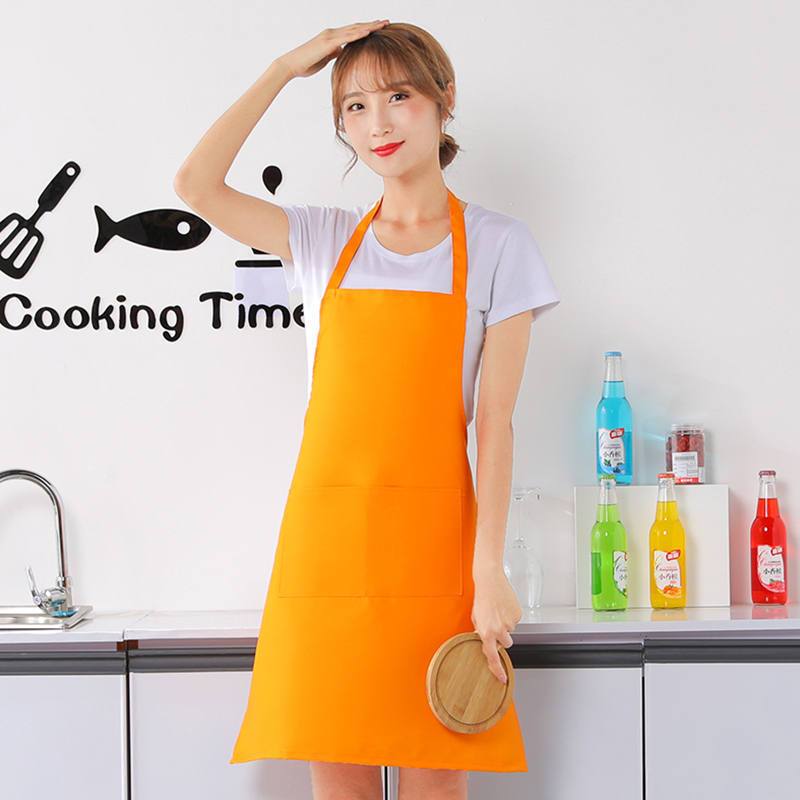 Hanging Neck Advertising Douyin Live Cotton Apron with Embroidered Logo for Home Kitchen Waterproof and Oil-Proof Coverall Cross-Border